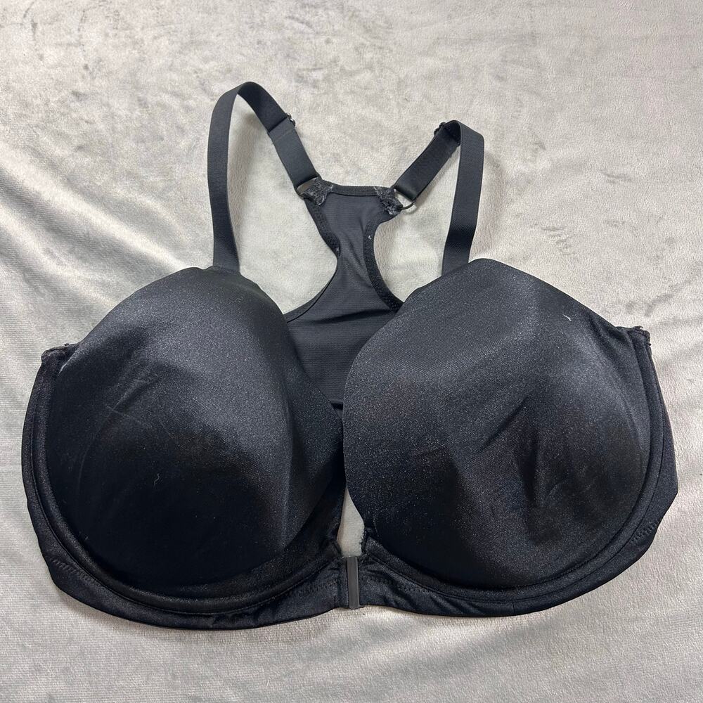 Breezies Black Underwire lightly lined racer back bra size 42DD